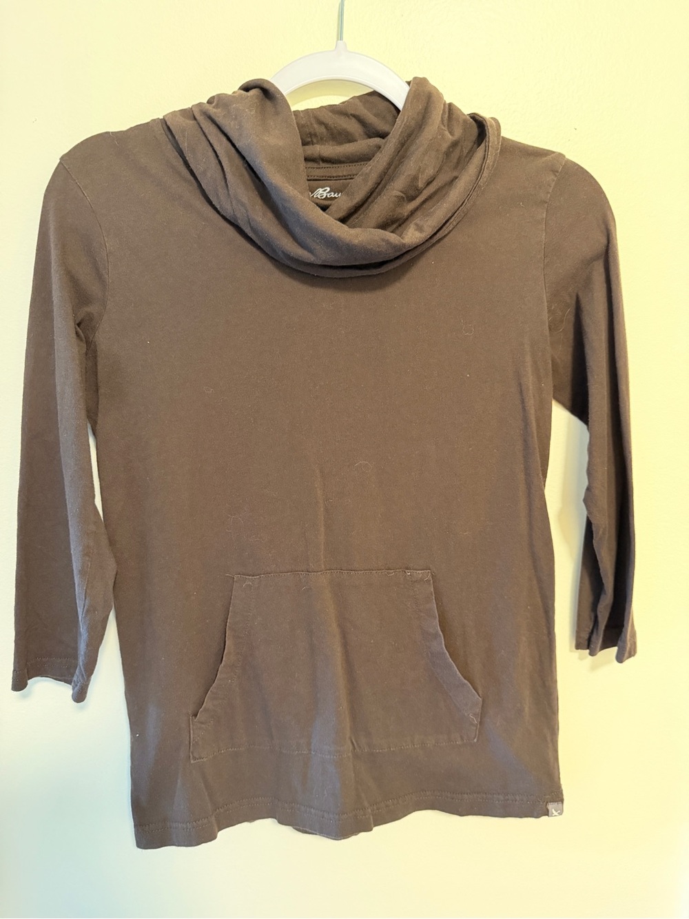 Eddie Bauer Brown Cowl Neck Long Sleeve Top